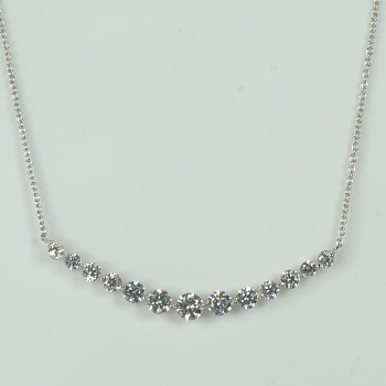 Sterling Silver/CZ Graduated Necklet and Chain